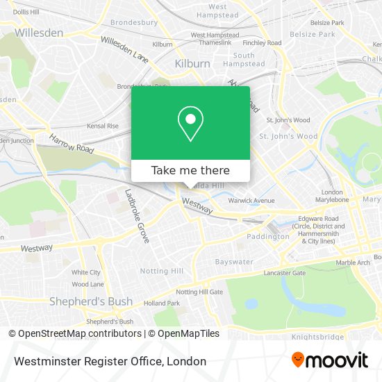 Westminster Register Office map