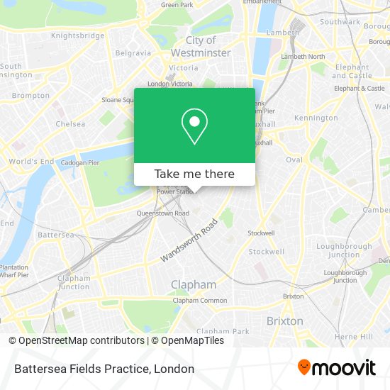 Battersea Fields Practice map