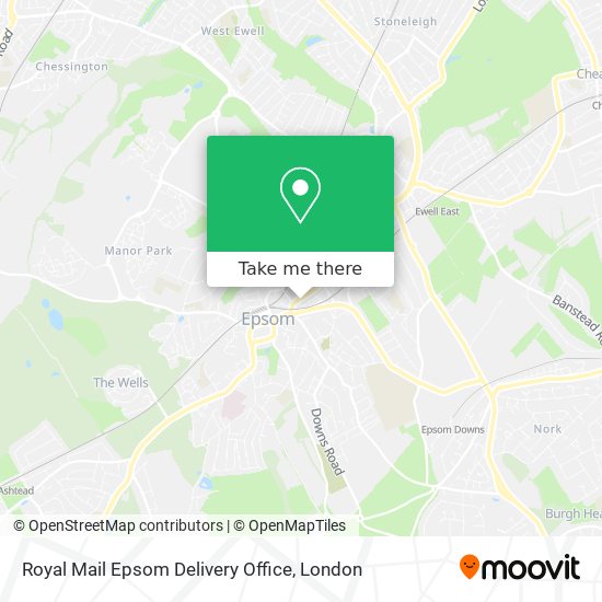 Royal Mail Epsom Delivery Office map