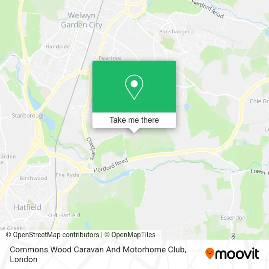 Commons Wood Caravan And Motorhome Club map