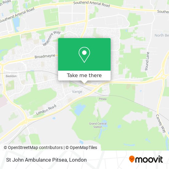 St John Ambulance Pitsea map