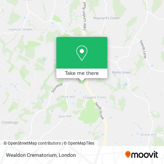 Wealdon Crematorium map