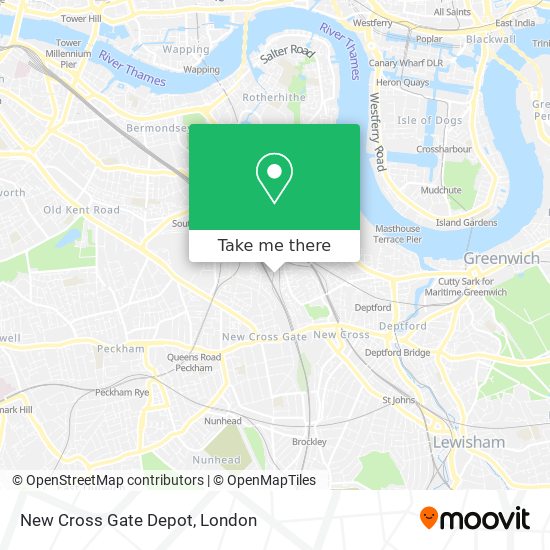 New Cross Gate Depot map