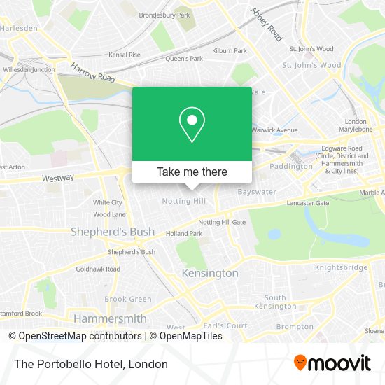 The Portobello Hotel map