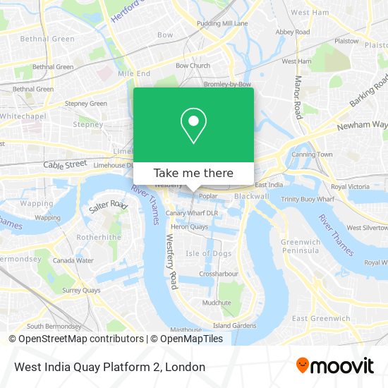 West India Quay Platform 2 map