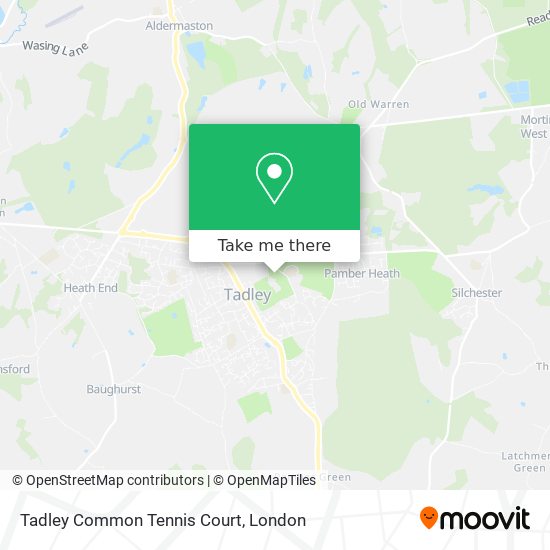 Tadley Common Tennis Court map