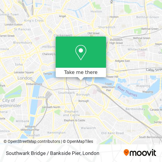 Southwark Bridge / Bankside Pier map