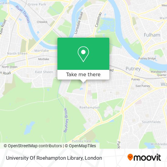 University Of Roehampton Library map