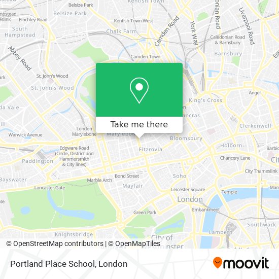 Portland Place School map