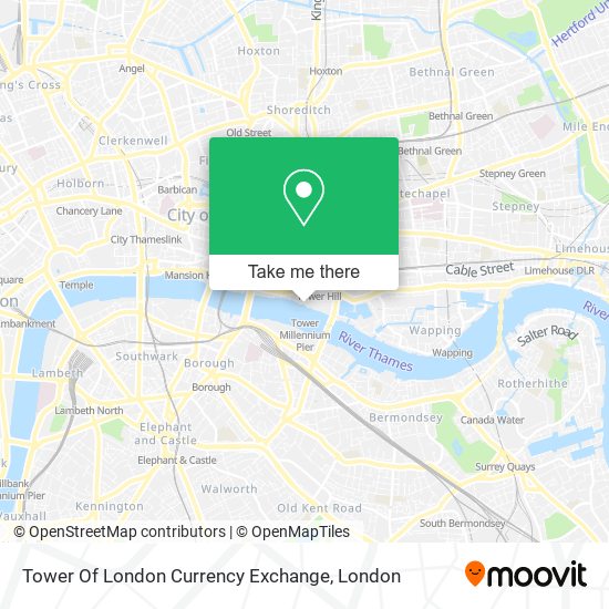 Tower Of London Currency Exchange map
