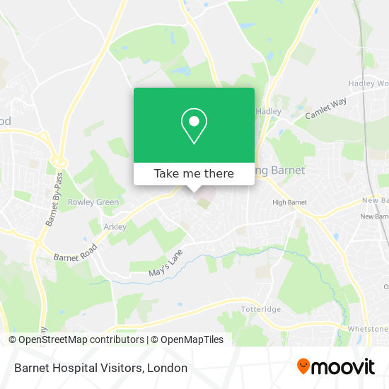 Barnet Hospital Visitors map