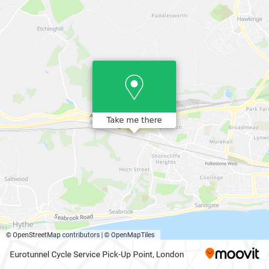 Eurotunnel Cycle Service Pick-Up Point map