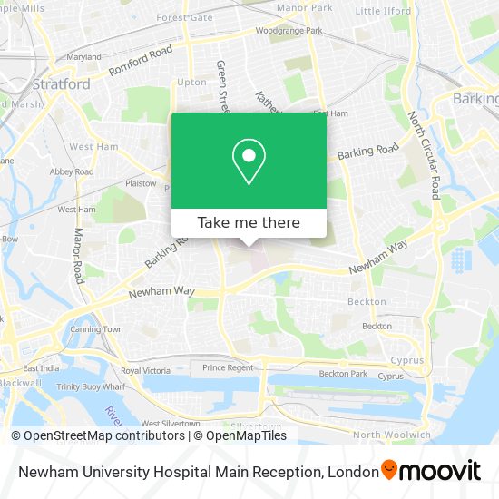 Newham University Hospital Main Reception map