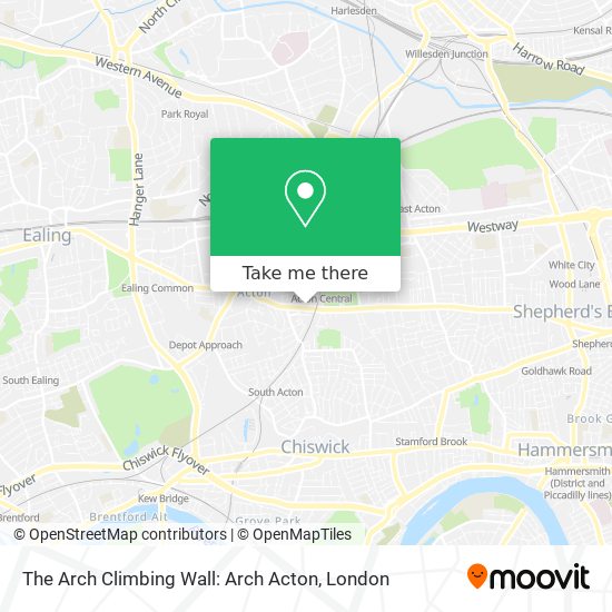 The Arch Climbing Wall: Arch Acton map