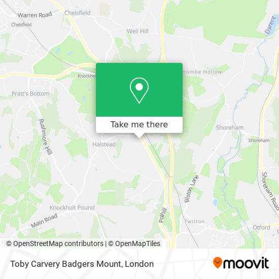 Toby Carvery Badgers Mount map