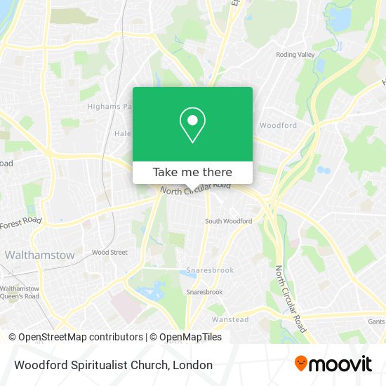 Woodford Spiritualist Church map