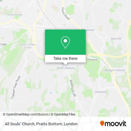 All Souls' Church, Pratts Bottom map