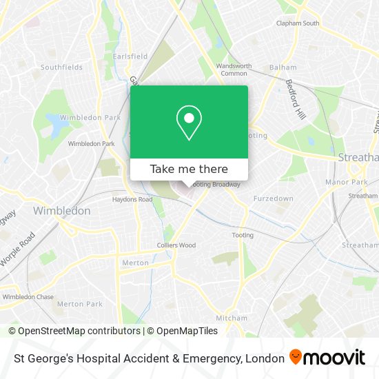 St George's Hospital Accident & Emergency map