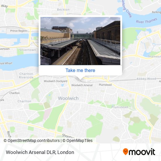 Woolwich Arsenal DLR map