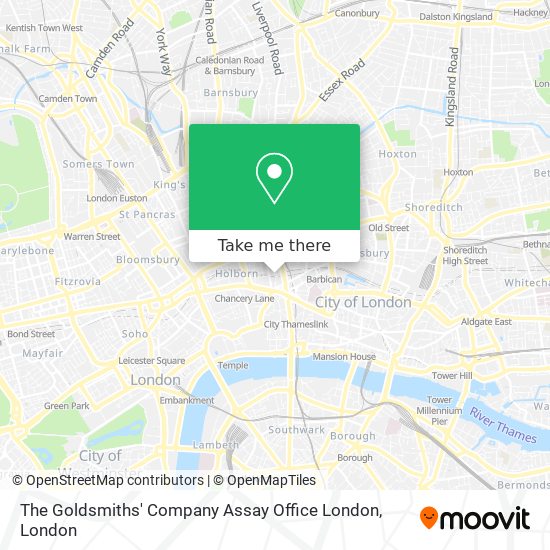 The Goldsmiths' Company Assay Office London map