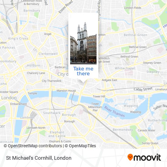 St Michael's Cornhill map