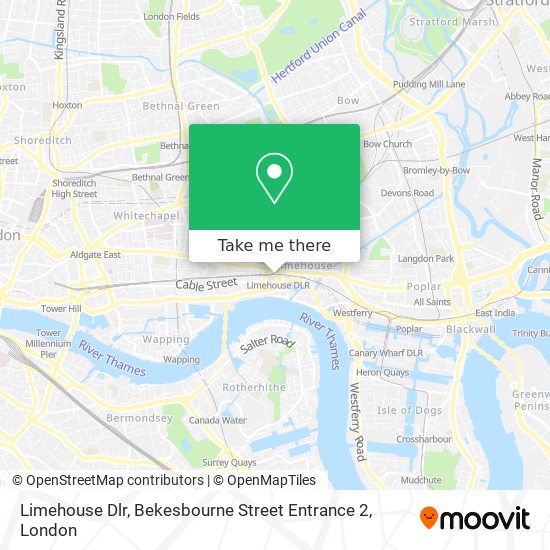 Limehouse Dlr, Bekesbourne Street Entrance 2 map