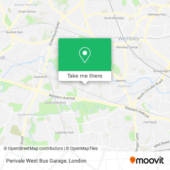 Perivale West Bus Garage map
