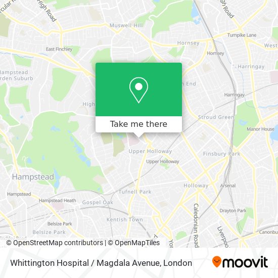 Whittington Hospital / Magdala Avenue map