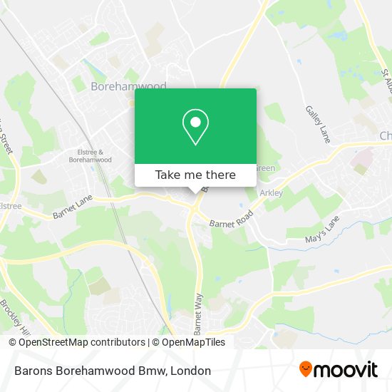 Barons Borehamwood Bmw map