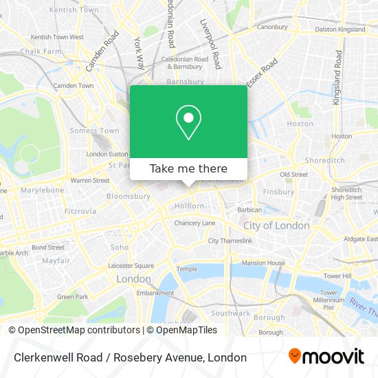 Clerkenwell Road / Rosebery Avenue map