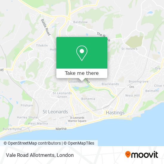Vale Road Allotments map
