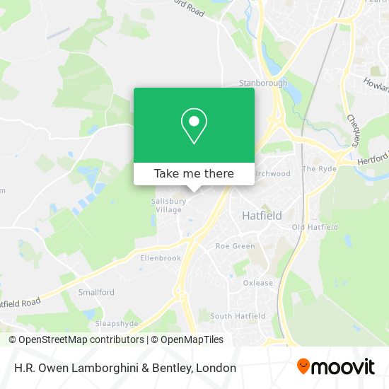 H.R. Owen Lamborghini & Bentley map