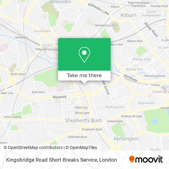 Kingsbridge Road Short Breaks Service map