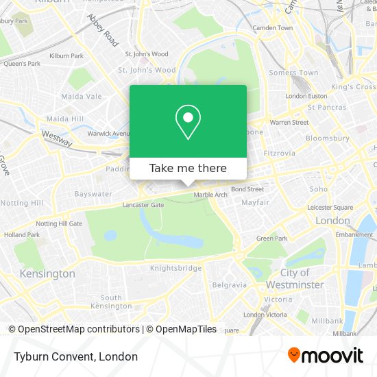 Tyburn Convent map