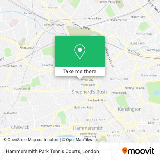 Hammersmith Park Tennis Courts map