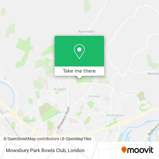 Mowsbury Park Bowls Club map