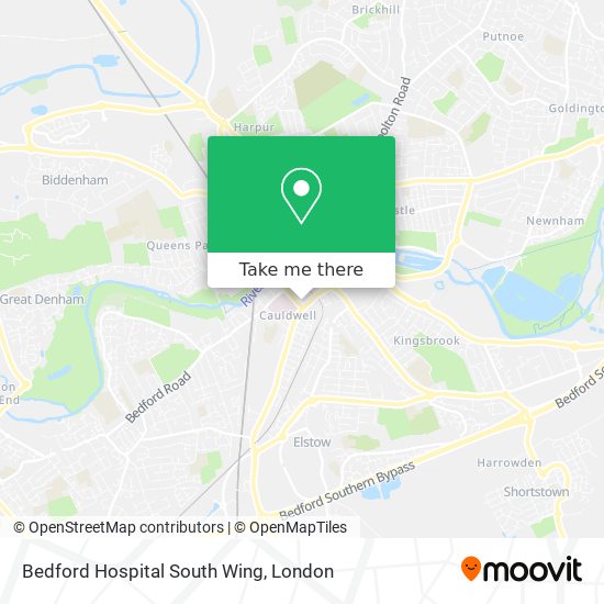 Bedford Hospital South Wing map