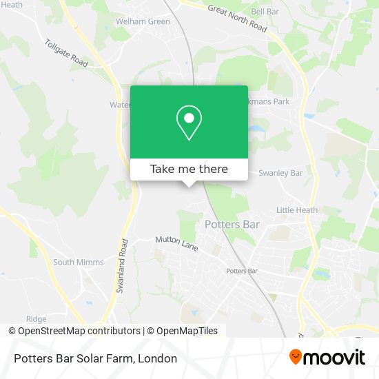 Potters Bar Solar Farm map