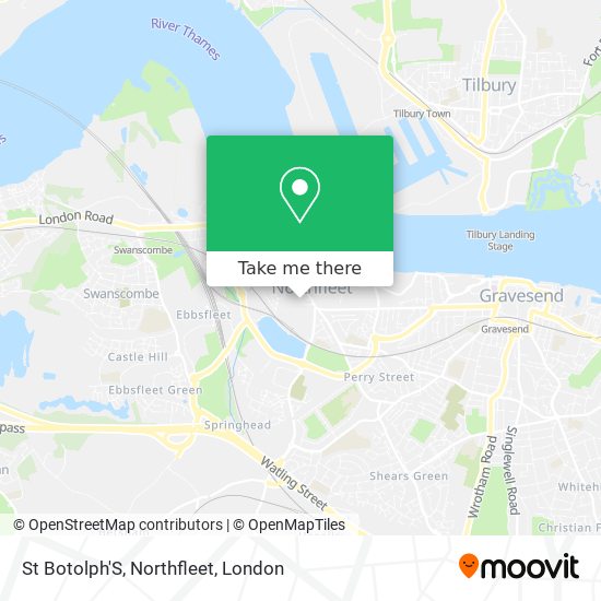St Botolph'S, Northfleet map