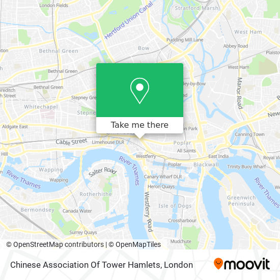Chinese Association Of Tower Hamlets map