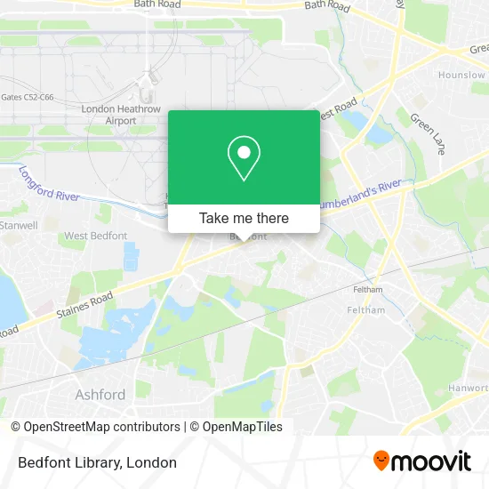 Bedfont Library map