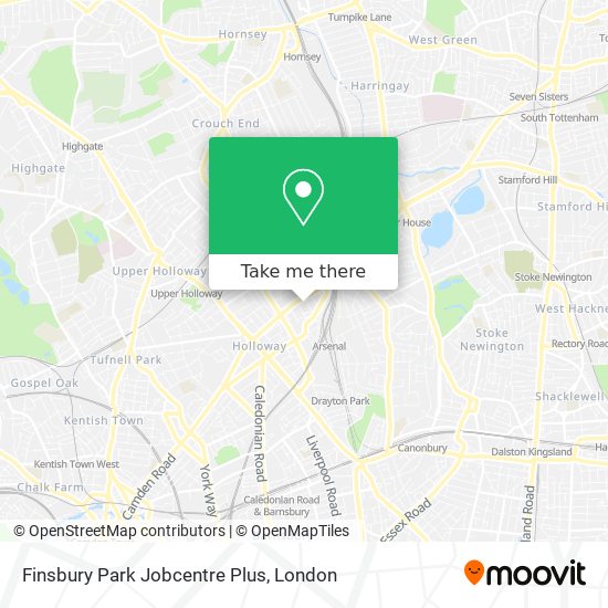 Finsbury Park Jobcentre Plus map