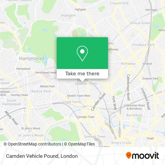 Camden Vehicle Pound map
