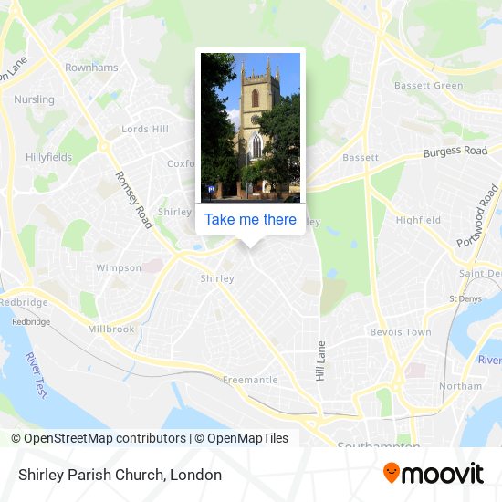Shirley Parish Church map
