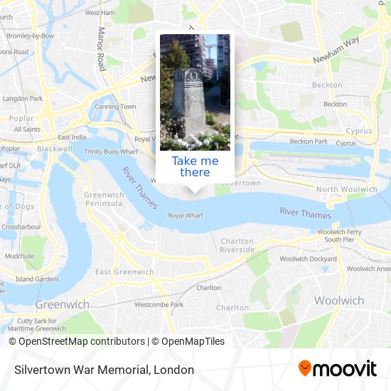 Silvertown War Memorial map