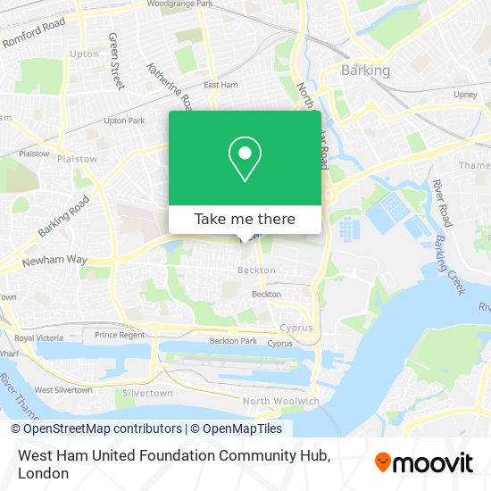 West Ham United Foundation Community Hub map
