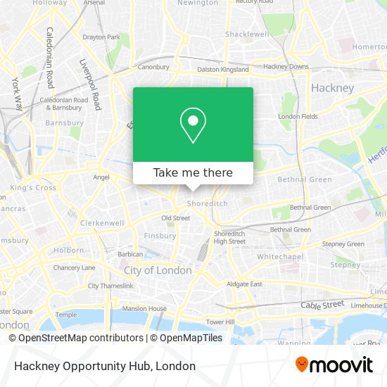 Hackney Opportunity Hub map