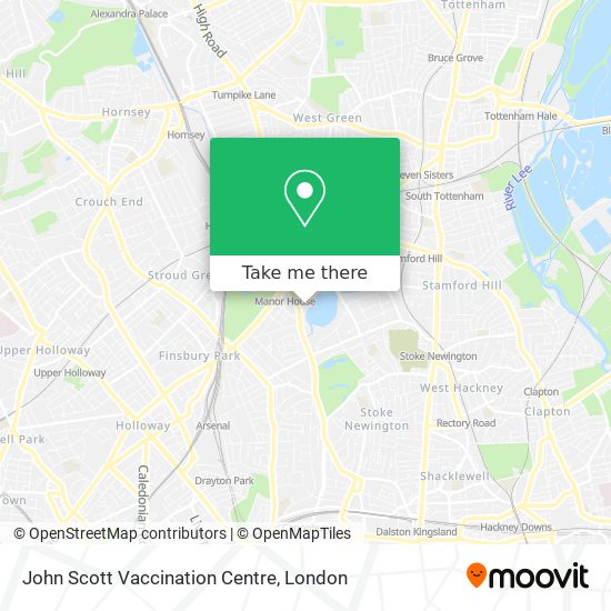 John Scott Vaccination Centre map