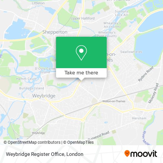 Weybridge Register Office map