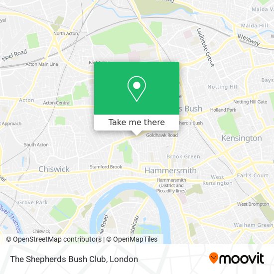 The Shepherds Bush Club map